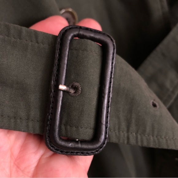 BURBERRYS Vintage 80s Trench Coat Mac Women's UK 10 Long Green Nova Check Belt - Picture 16 of 16